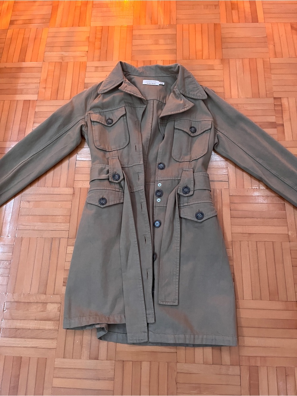 & Other Stories Olive Trench with Waist Tie